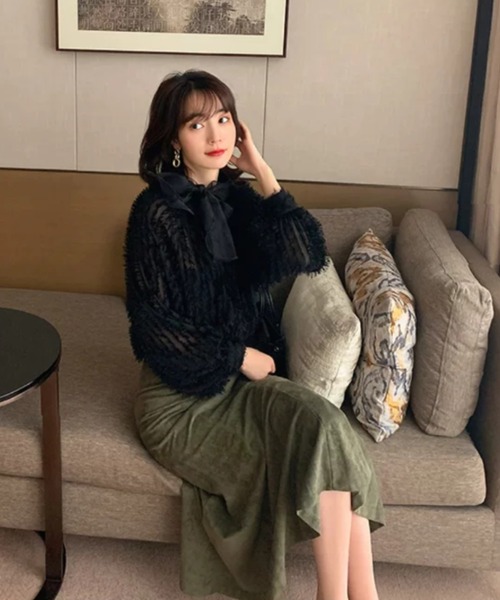 KOR(ケーオーアール)の「ハイウエストスエードマーメイドスカート(スカート・レディース・ブラック/グレー/カーキ・S/M/L/XL)」の9枚目の写真