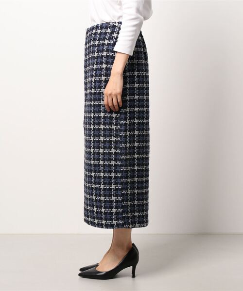 PICCIN(ピッチン)の「レトロ千鳥チェックスカート(スカート・レディース・グレー/レッド・M/L)」の4枚目の写真