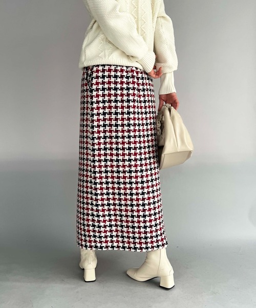 PICCIN(ピッチン)の「レトロ千鳥チェックスカート(スカート・レディース・グレー/レッド・M/L)」の20枚目の写真