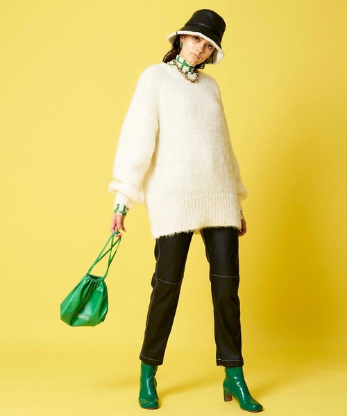 MAISON SPECIAL(メゾンスペシャル)の「アルパカブレンドシャギーニット【MAISON SPECIAL/メゾンスペシャル】(ニット/セーター・レディース・ブラック/オフホワイト/ピンク/ブルー/グリーン/チャコールグレー/オレンジ・FREE)」の11枚目の写真