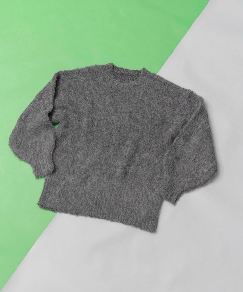 MAISON SPECIAL(メゾンスペシャル)の「アルパカブレンドシャギーニット【MAISON SPECIAL/メゾンスペシャル】(ニット/セーター・レディース・ブラック/オフホワイト/ピンク/ブルー/グリーン/チャコールグレー/オレンジ・FREE)」の18枚目の写真