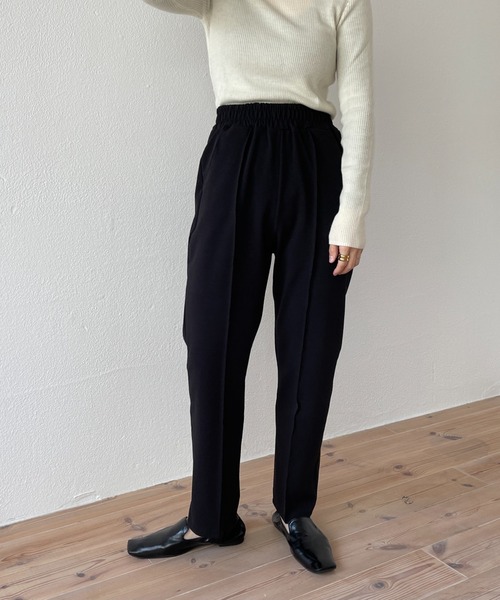 ウエストゴム 綺麗め お出かけ スウェット ストレート 楽ちん center line relax sweat pants / オールシーズン履ける