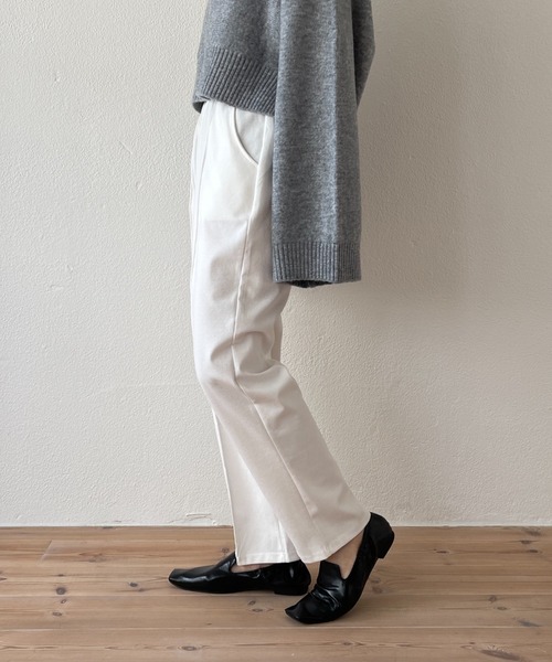 ウエストゴム 綺麗め お出かけ スウェット ストレート 楽ちん center line relax sweat pants / オールシーズン履ける