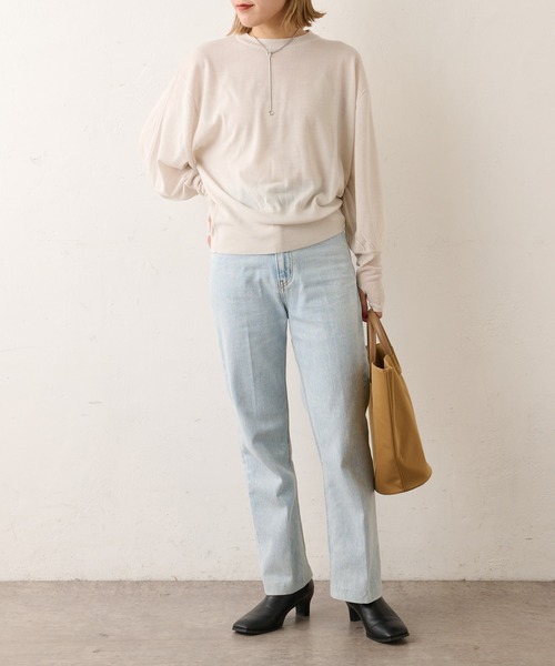 Omekashi（オメカシ）の「センタープレスデニム（デニムパンツ・レディース・ライトブルー・38/36）」の2枚目の写真