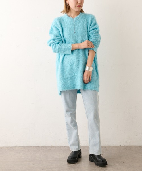 Omekashi（オメカシ）の「センタープレスデニム（デニムパンツ・レディース・ライトブルー・38/36）」の11枚目の写真