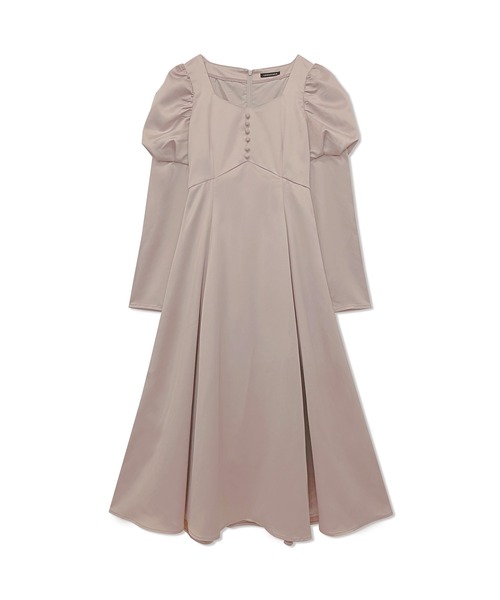 ANDGEEBEE(アンジービー)の「パフスリーブサテンワンピ(ワンピース・レディース・アッシュブラウン/ピンクベージュ・MEDIUM)」の7枚目の写真