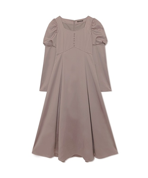ANDGEEBEE(アンジービー)の「パフスリーブサテンワンピ(ワンピース・レディース・アッシュブラウン/ピンクベージュ・MEDIUM)」の5枚目の写真