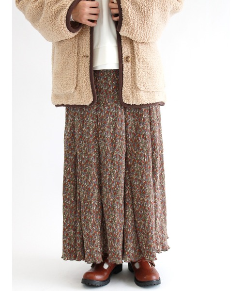 ehka sopo(エヘカソポ)の「花柄プリーツマーメイドスカート(スカート・レディース・カーキ/キナリ/ブラック・フリ-)」の3枚目の写真