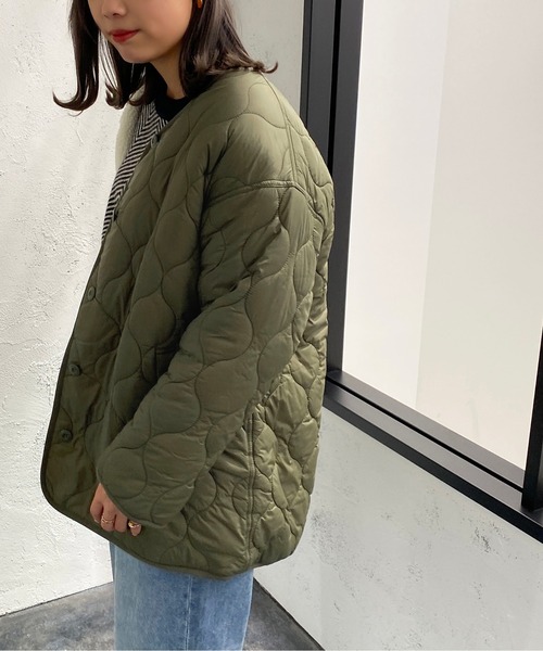 apres jour mignon(アプレジュールミニョン)の「リバーシブルキルティングブルゾン【ZOZOTOWN限定アイテム】(ブルゾン・レディース・ブラック/カーキ/ライトベージュ・X-LARGE/フリー)」の21枚目の写真