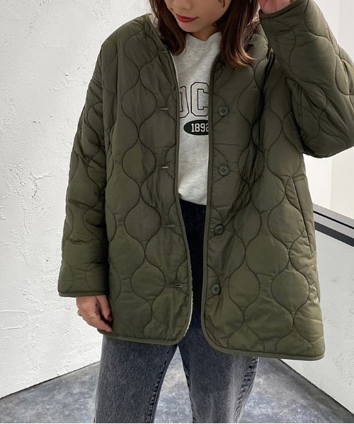 apres jour mignon(アプレジュールミニョン)の「リバーシブルキルティングブルゾン【ZOZOTOWN限定アイテム】(ブルゾン・レディース・ブラック/カーキ/ライトベージュ・X-LARGE/フリー)」の14枚目の写真