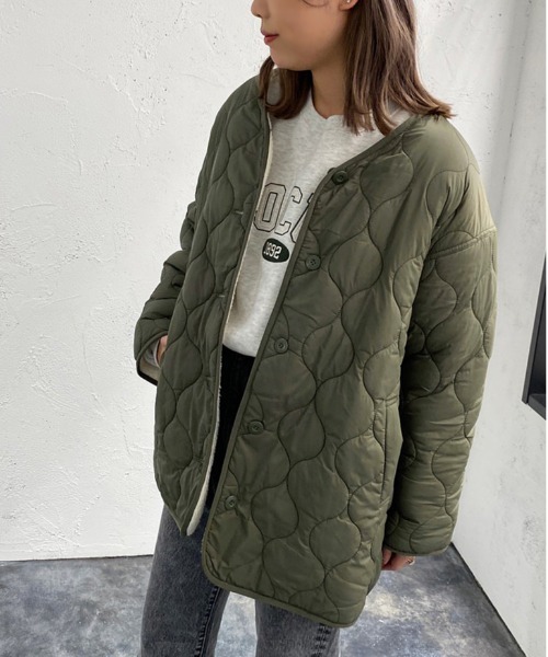 apres jour mignon(アプレジュールミニョン)の「リバーシブルキルティングブルゾン【ZOZOTOWN限定アイテム】(ブルゾン・レディース・ブラック/カーキ/ライトベージュ・X-LARGE/フリー)」の16枚目の写真