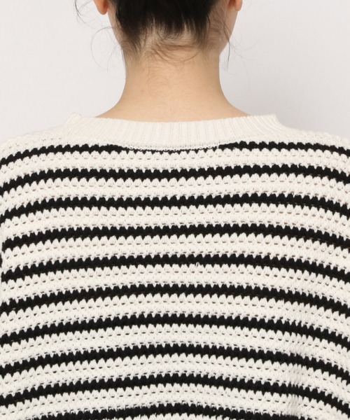 PAGEBOY（ページボーイ）の「ルーズボーダーニット（ニット/セーター・レディース・ホワイト×ブラック/マルチ・FREE）」の15枚目の写真