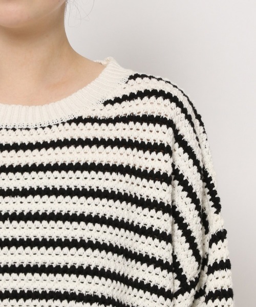 PAGEBOY（ページボーイ）の「ルーズボーダーニット（ニット/セーター・レディース・ホワイト×ブラック/マルチ・FREE）」の16枚目の写真