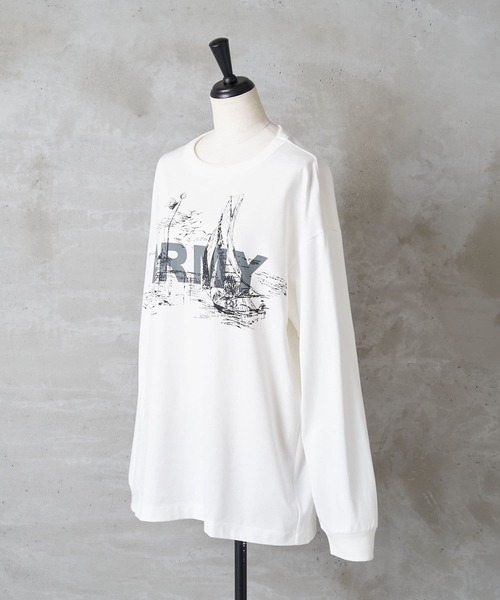 BEARDSLEY(ビアズリー)の「《FRIPIER・ユニセックス》ARMYロングTシャツ(マリーナ)(Tシャツ/カットソー・レディース・ホワイト/グレー・FREE)」の10枚目の写真