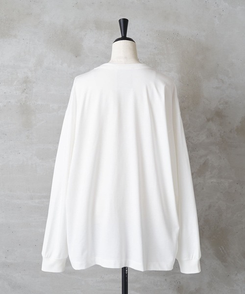 BEARDSLEY(ビアズリー)の「《FRIPIER・ユニセックス》ARMYロングTシャツ(マリーナ)(Tシャツ/カットソー・レディース・ホワイト/グレー・FREE)」の12枚目の写真