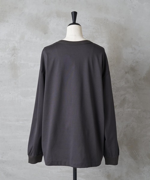 BEARDSLEY(ビアズリー)の「《FRIPIER・ユニセックス》ARMYロングTシャツ(マリーナ)(Tシャツ/カットソー・レディース・ホワイト/グレー・FREE)」の8枚目の写真