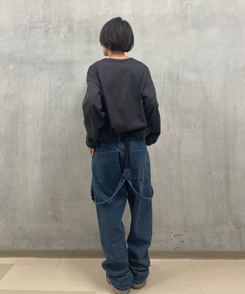 BEARDSLEY(ビアズリー)の「《FRIPIER・ユニセックス》ARMYロングTシャツ(マリーナ)(Tシャツ/カットソー・レディース・ホワイト/グレー・FREE)」の21枚目の写真