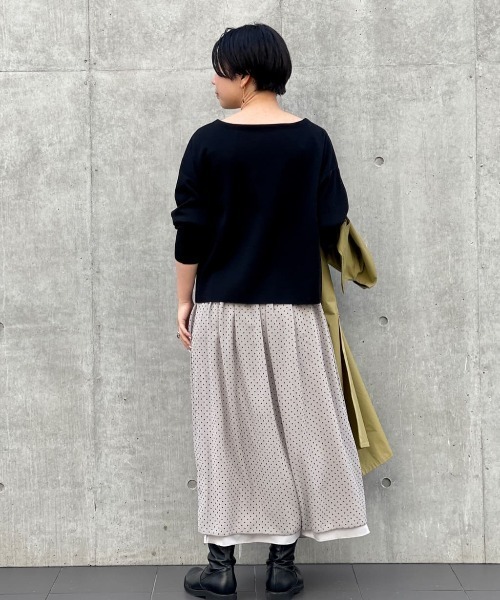 BEARDSLEY（ビアズリー）の「コットンニット ウールのチクチクが苦手な方に 洗えるニット（ニット/セーター・レディース・ブラック/ホワイト・FREE）」の4枚目の写真