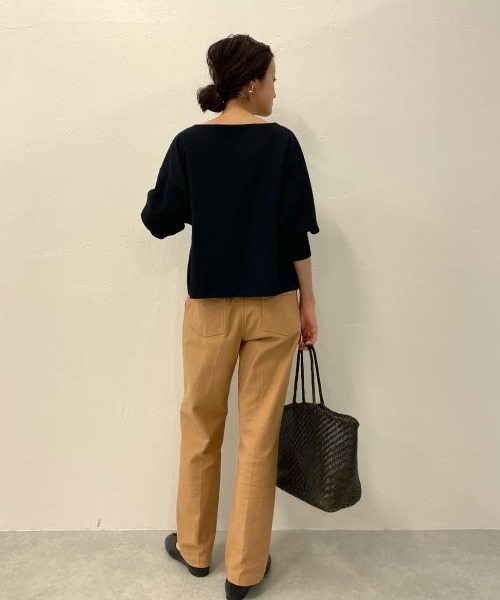 BEARDSLEY（ビアズリー）の「コットンニット ウールのチクチクが苦手な方に 洗えるニット（ニット/セーター・レディース・ブラック/ホワイト・FREE）」の5枚目の写真