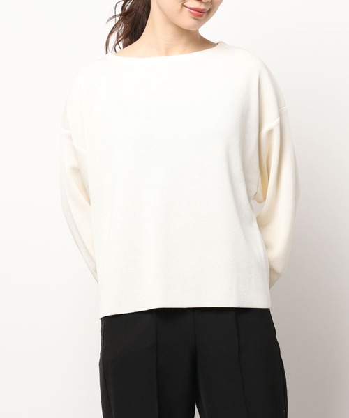 BEARDSLEY（ビアズリー）の「コットンニット ウールのチクチクが苦手な方に 洗えるニット（ニット/セーター・レディース・ブラック/ホワイト・FREE）」の16枚目の写真