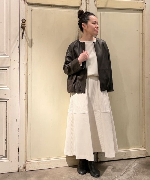 BEARDSLEY（ビアズリー）の「コットンニット ウールのチクチクが苦手な方に 洗えるニット（ニット/セーター・レディース・ブラック/ホワイト・FREE）」の7枚目の写真