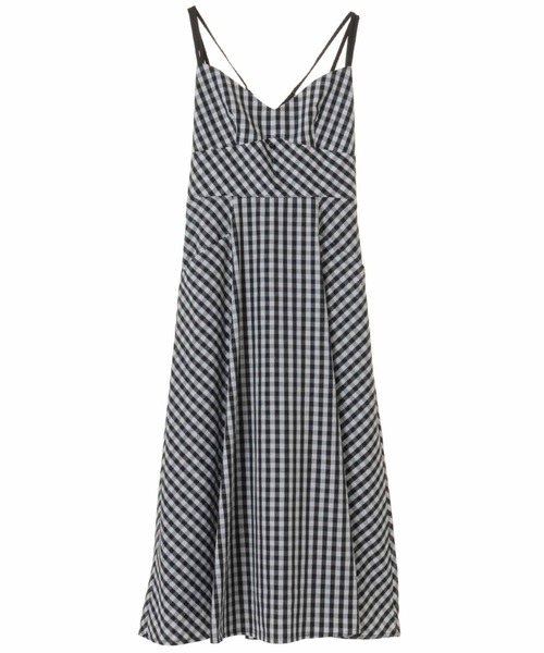 31 Sons de mode（トランテアン　ソン　ドゥ　モード）の「インナーセットギンガムチェックキャミワンピース（ワンピース・レディース・ブラック×ホワイト/イエロー・36/38）」の11枚目の写真