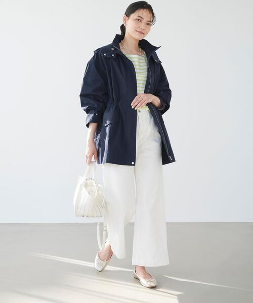 green label relaxing（グリーンレーベルリラクシング）の「ミリタリー ミドル モッズ コート ブルゾン（モッズコート・レディース・ベージュ/ネイビー/オリーブ・FREE）」の8枚目の写真