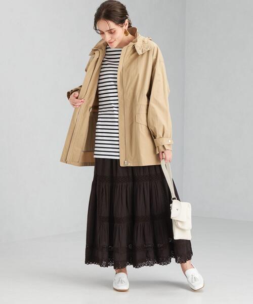 green label relaxing（グリーンレーベルリラクシング）の「ミリタリー ミドル モッズ コート ブルゾン（モッズコート・レディース・ベージュ/ネイビー/オリーブ・FREE）」の18枚目の写真