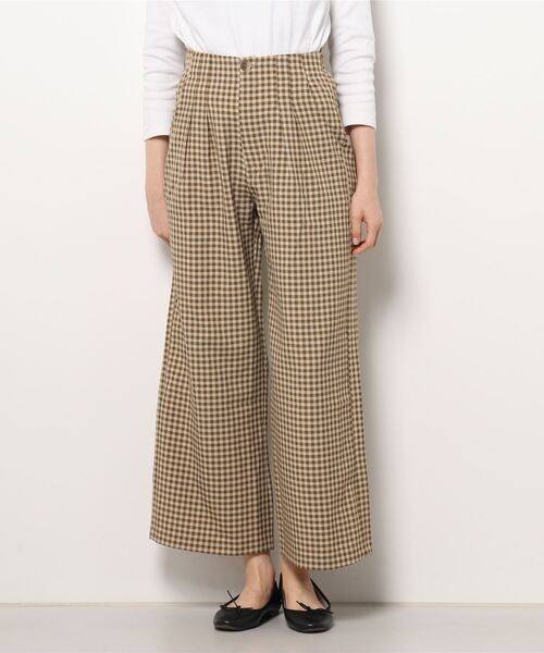JUMELLE(ジュメロ)の「【低身長~高身長】ワイドチェックパンツ(スラックス・レディース・イエロー/グリーン・SMALL/MEDIUM)」の22枚目の写真