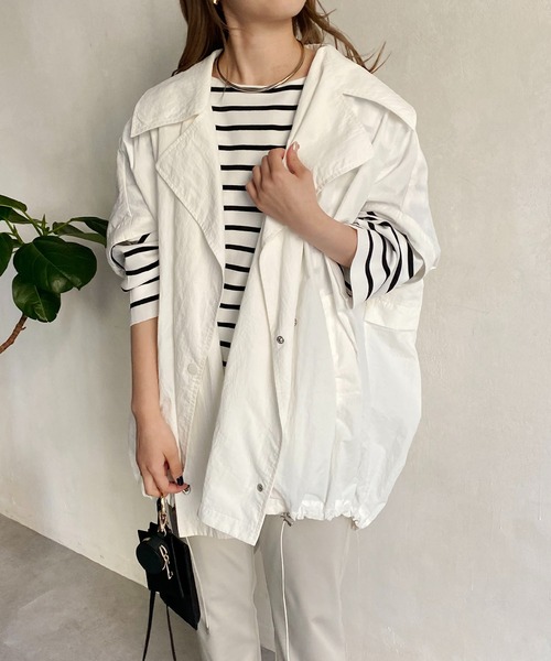 CAPRICIEUX LE'MAGE（カプリシューレマージュ）の「ボーダーワイドプルオーバー（ニット/セーター・レディース・ブラック/グリーン/ピンク・FREE）」の15枚目の写真