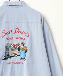 BEN DAVIS/ベンデイビス オーバーサイズ バック刺繍 クレリック ワークシャツ