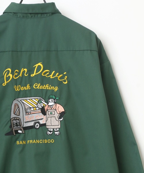 BEN DAVIS（ベンデイビス）の「BEN DAVIS/ベンデイビス オーバーサイズ バック刺繍 クレリック ワークシャツ（シャツ/ブラウス・メンズ・ホワイト/ブラック/ダークグリーン/ベージュ/ブルー系その他・M/L）」の5枚目の写真