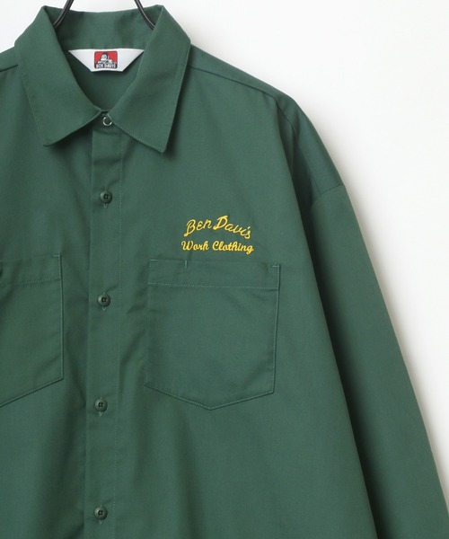 BEN DAVIS（ベンデイビス）の「BEN DAVIS/ベンデイビス オーバーサイズ バック刺繍 クレリック ワークシャツ（シャツ/ブラウス・メンズ・ホワイト/ブラック/ダークグリーン/ベージュ/ブルー系その他・M/L）」の9枚目の写真