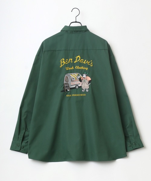 BEN DAVIS（ベンデイビス）の「BEN DAVIS/ベンデイビス オーバーサイズ バック刺繍 クレリック ワークシャツ（シャツ/ブラウス・メンズ・ホワイト/ブラック/ダークグリーン/ベージュ/ブルー系その他・M/L）」の18枚目の写真
