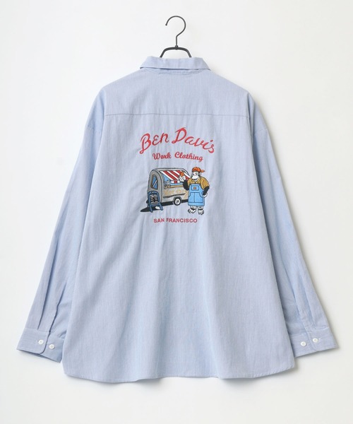 BEN DAVIS（ベンデイビス）の「BEN DAVIS/ベンデイビス オーバーサイズ バック刺繍 クレリック ワークシャツ（シャツ/ブラウス・メンズ・ホワイト/ブラック/ダークグリーン/ベージュ/ブルー系その他・M/L）」の20枚目の写真
