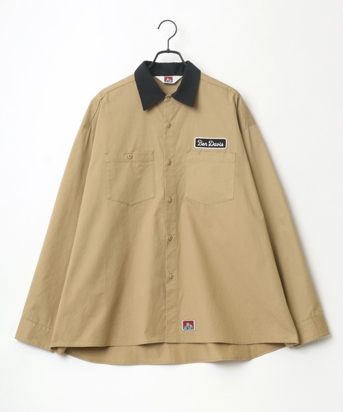 BEN DAVIS（ベンデイビス）の「BEN DAVIS/ベンデイビス オーバーサイズ バック刺繍 クレリック ワークシャツ（シャツ/ブラウス・メンズ・ホワイト/ブラック/ダークグリーン/ベージュ/ブルー系その他・M/L）」の15枚目の写真