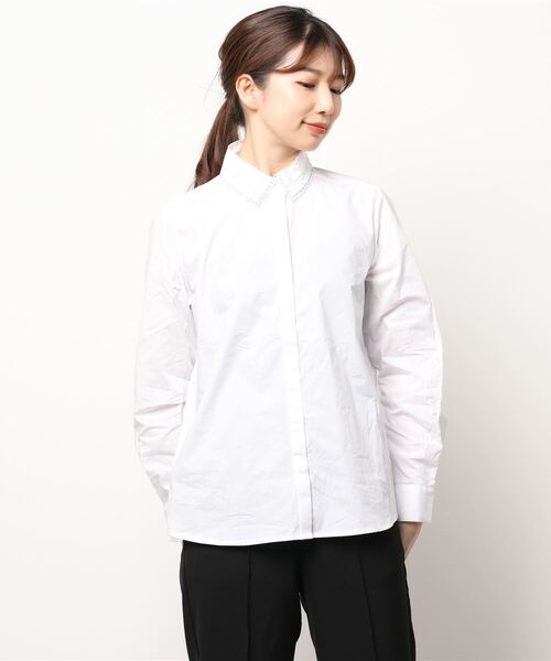 Te chichi(テチチ)の「レース刺繍衿シャツブラウス(シャツ/ブラウス・レディース・オフホワイト/ブルー/ネイビー・フリ-)」の6枚目の写真