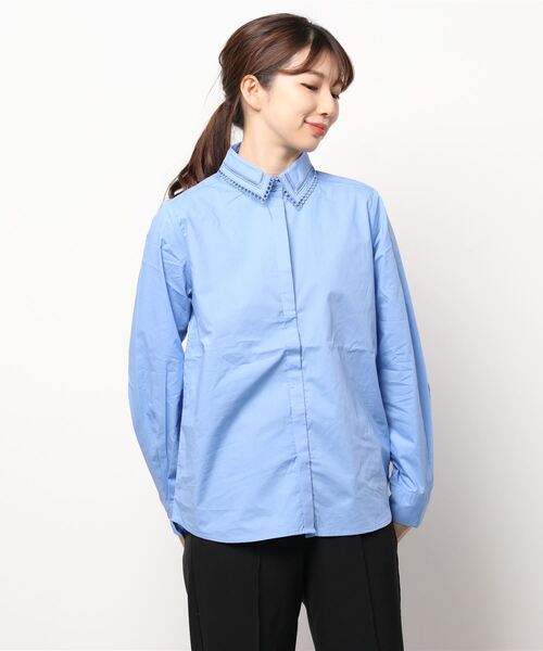 Te chichi(テチチ)の「レース刺繍衿シャツブラウス(シャツ/ブラウス・レディース・オフホワイト/ブルー/ネイビー・フリ-)」の7枚目の写真