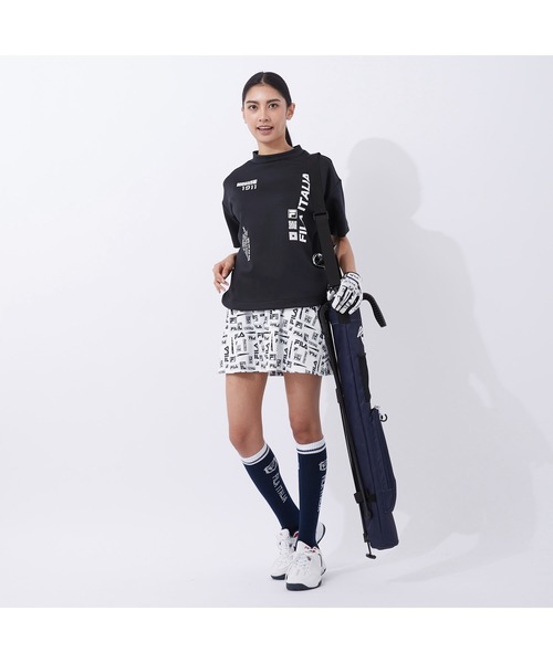 FILA GOLF(フィラゴルフ )の「FILA GOLF/フィラゴルフ ブランドロゴ オーバーサイズ半袖ミドラー/ゴルフウェア/レディース(その他トップス・レディース・ブラック/パープル・S/M/L)」の6枚目の写真