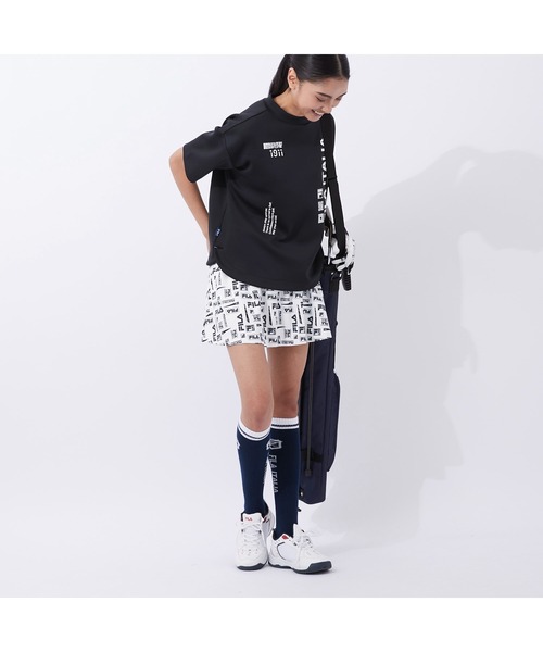 FILA GOLF(フィラゴルフ )の「FILA GOLF/フィラゴルフ ブランドロゴ オーバーサイズ半袖ミドラー/ゴルフウェア/レディース(その他トップス・レディース・ブラック/パープル・S/M/L)」の8枚目の写真