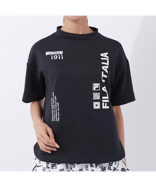 FILA GOLF(フィラゴルフ )の「FILA GOLF/フィラゴルフ ブランドロゴ オーバーサイズ半袖ミドラー/ゴルフウェア/レディース(その他トップス・レディース・ブラック/パープル・S/M/L)」の9枚目の写真