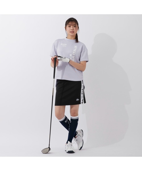 FILA GOLF(フィラゴルフ )の「FILA GOLF/フィラゴルフ ブランドロゴ オーバーサイズ半袖ミドラー/ゴルフウェア/レディース(その他トップス・レディース・ブラック/パープル・S/M/L)」の15枚目の写真
