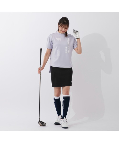 FILA GOLF(フィラゴルフ )の「FILA GOLF/フィラゴルフ ブランドロゴ オーバーサイズ半袖ミドラー/ゴルフウェア/レディース(その他トップス・レディース・ブラック/パープル・S/M/L)」の17枚目の写真