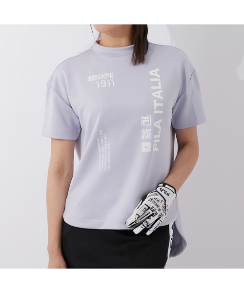 FILA GOLF(フィラゴルフ )の「FILA GOLF/フィラゴルフ ブランドロゴ オーバーサイズ半袖ミドラー/ゴルフウェア/レディース(その他トップス・レディース・ブラック/パープル・S/M/L)」の18枚目の写真