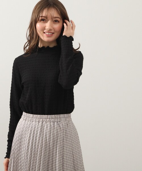 DRESKIP(ドレスキップ)の「◆シボシボハイネックプルオーバー(Tシャツ/カットソー・レディース・ブラック/オフホワイト/イエロー系その他・02/03/04)」の2枚目の写真