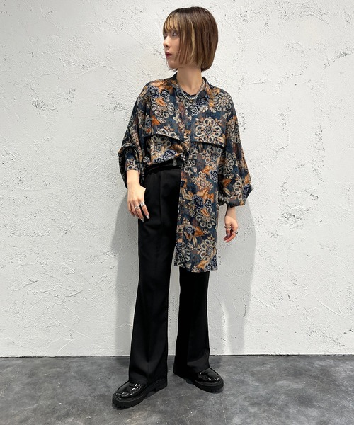 apres jour mignon（アプレジュールミニョン）の「柄バンドカラーシャツ【ZOZOTOWN限定アイテム】（シャツ/ブラウス・レディース・グリーン系その他/ブラウン系その他/ブルー系その他・X-LARGE/フリー）」の16枚目の写真
