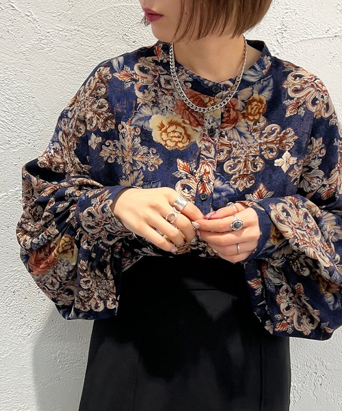 apres jour mignon（アプレジュールミニョン）の「柄バンドカラーシャツ【ZOZOTOWN限定アイテム】（シャツ/ブラウス・レディース・グリーン系その他/ブラウン系その他/ブルー系その他・X-LARGE/フリー）」の18枚目の写真