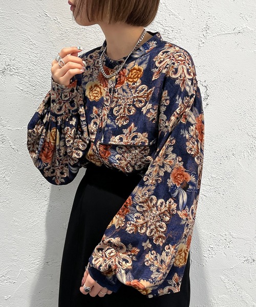 apres jour mignon（アプレジュールミニョン）の「柄バンドカラーシャツ【ZOZOTOWN限定アイテム】（シャツ/ブラウス・レディース・グリーン系その他/ブラウン系その他/ブルー系その他・X-LARGE/フリー）」の19枚目の写真