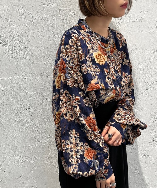apres jour mignon（アプレジュールミニョン）の「柄バンドカラーシャツ【ZOZOTOWN限定アイテム】（シャツ/ブラウス・レディース・グリーン系その他/ブラウン系その他/ブルー系その他・X-LARGE/フリー）」の20枚目の写真