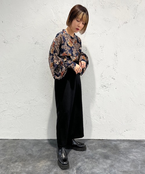 apres jour mignon（アプレジュールミニョン）の「柄バンドカラーシャツ【ZOZOTOWN限定アイテム】（シャツ/ブラウス・レディース・グリーン系その他/ブラウン系その他/ブルー系その他・X-LARGE/フリー）」の22枚目の写真